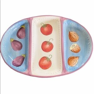 DANSK Handpainted Ceramic Vegetable Serving Tray